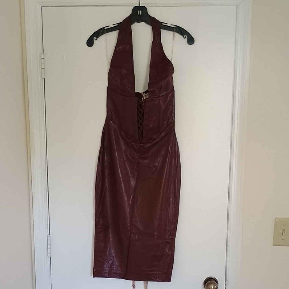 House of CB Red Halter Sheath Dress